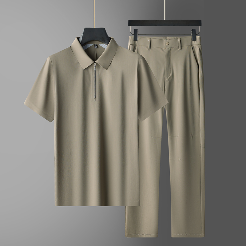 국경 간 남성 새로운 POLO 셔츠 없음 흔적 얼음 실크 반팔 티셔츠 패션 캐주얼 다용도 폴로 칼라 얇은 스타일 맨위 티셔츠