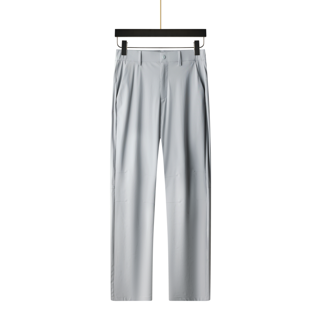 국경 간 여름 얇은 스타일 통기성 차가운 센스 얼음 실크 바지 남성 스트레이트 단색 청년 캐주얼 바지 운동 루즈핏 긴 바지