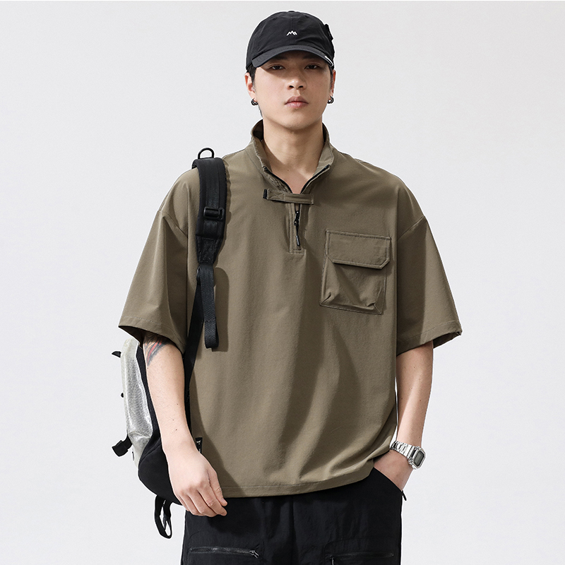 국경 간 새로운 여름 남성 POLO 셔츠 트렌드 루즈핏 조수 브랜드 티셔츠 라운드 넥 맨위 캐주얼 다용도 패션 티셔츠