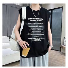 批发实体外单背心男士夏季潮牌运动纯色百搭无袖坎肩时尚潮流休闲T恤