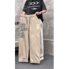批发实体洗水棉男款休闲阔腿裤春夏秋美式潮牌痞帅宽松薄款直筒九分裤