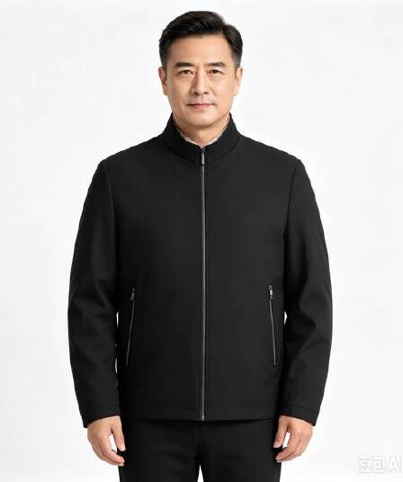 개체 봄 가을 새로운 남성 재킷 캐주얼 스탠드 칼라 재킷 루즈핏 중년 아빠 로드 중 트렌드 백 잡아라. 옷
