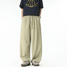 批发山本皱休闲裤男女款2026<b class='q'>夏</b>季新款宽松百搭垂感慵懒裤潮流时尚长裤