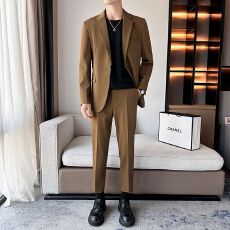 韩版潮流男士套装痞帅小西服休闲西装外套商务春秋冬上衣二件套装