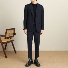 批发休闲西服羽绒内胆男士韩版潮流痞帅小西装<b class='q'>秋</b>冬季外套宽松二件套装