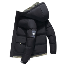 批发爆款秋冬棉衣加厚保暖假两件外套连帽棉服工装港风宽松潮牌男装