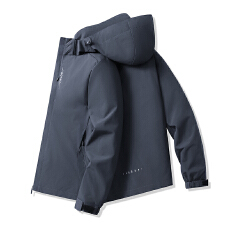 批发跨境欧码外套高品质冲锋衣脱帽春秋款外套防水防风<b class='q'>男装</b>夹克运动服