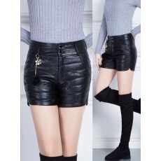批发2025新款高腰黑色PU皮<b class='q'>短裤</b><b class='q'>女</b>秋冬裤子加棉加厚外穿修身打底靴裤