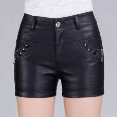 批发秋冬皮<b class='q'>短裤</b><b class='q'>女</b>2025新款加绒百搭显瘦PU皮裤<b class='q'>女</b><b class='q'>短裤</b>韩版外穿打底靴裤