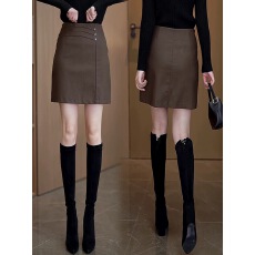 批发时尚皮裙女2025年秋季新款小个子包臀一步裙a字哑光PU半身短裙子
