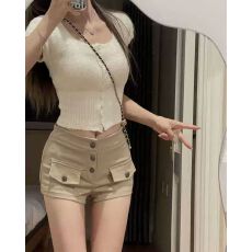 批发卡其色复古工装短裤女夏季2026新款修身显瘦辣妹紧身百搭包臀<b class='q'>热裤</b>