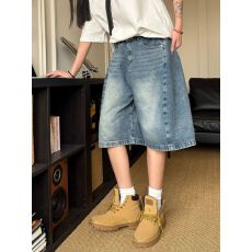 批发美式vintage水洗牛仔短裤男女街头做旧显高显瘦五分裤<b class='q'>情侣</b>