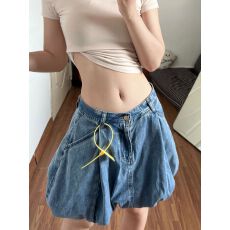批发<b class='q'>夏</b>季芭蕾风花苞半裙高腰显瘦牛仔裙休闲短裙通勤水洗蓝色半身裙女