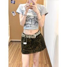 批发豹纹半身裙女2026新款张元英演唱会同款夏季复古性感修身包臀短裙