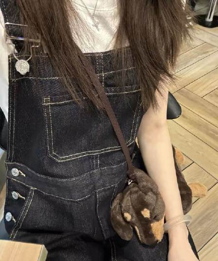 데님 멜빵 바지 여성 2026 새로운 작은 키 워크웨어 아메리칸 레트로 느긋한 바람 루즈핏 하이웨이스트 스트레이트 넓은 다리
