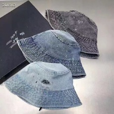 批发大头围牛仔渔夫帽2025新款水洗做旧水桶帽夏季薄款显脸小帽子