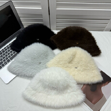 批发显脸小兔毛渔夫帽女<b class='q'>秋</b>冬百搭保暖大头围盆帽素颜毛绒水桶帽子