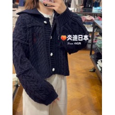 批发藏蓝色加厚复古针织上衣开衫毛<b class='q'>衣外套</b>女秋冬