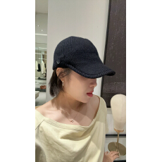 秋冬纯色条纹针织毛线棒球帽子女保暖显脸小街头出游画家鸭舌帽