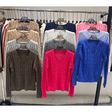 批发韩系麻花毛衣女秋冬季叠穿修身显瘦打底针织衫上衣