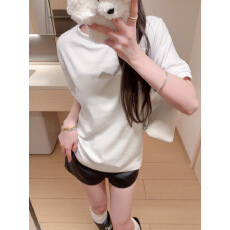 批发高端白色<b class='q'>短袖</b><b class='q'>T</b><b class='q'>恤</b>女2025新款简约时尚百搭休闲宽松圆领打底衫