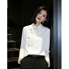 批发复古提花真丝<b class='q'>衬衫</b>女2026春季新款中国风轻奢优雅桑蚕丝唐装上衣女