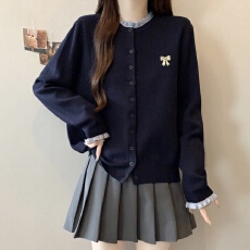 批发实拍~胖MM大码秋冬季木耳边领针织开衫宽松 显瘦长袖毛衣女