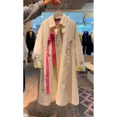 批发清仓捡漏！外贸出口女漂亮小众独特高级感小个子长款白色风衣外套