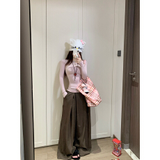 实拍 美式休闲纯色T恤韩版上衣显瘦修身打底衫