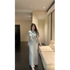 批发实拍实价~夏季新款韩系简约莱赛尔短袖上衣带披肩＋半身裙三件套