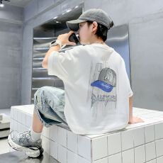 批发男童<b class='q'>T</b><b class='q'>恤</b>短袖夏季纯棉2025新款<b class='q'>儿童</b>套装夏装网红炸街半袖上衣大男