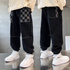 批发<b class='q'>男童</b>秋<b class='q'>装裤</b>子2025新款中大童痞帅风夏季男孩儿童春秋款直筒<b class='q'>牛仔裤</b>