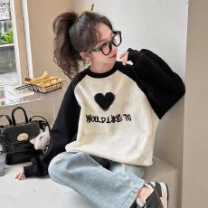 批发女童卫衣秋冬款2025洋气中大童休闲宽松上衣小女孩加厚保暖打底衫