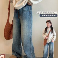批发女童<b class='q'>裤子</b>夏2025新款儿童牛仔喇叭裤薄款女孩大童秋装微喇裤初中生