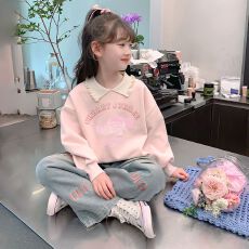 批发女童卫衣春秋款2025新款洋气儿童秋装小女孩秋季童装POLO领上衣潮