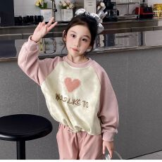 批发女<b class='q'>童</b><b class='q'>卫衣</b><b class='q'>秋冬</b>款2025洋气<b class='q'>中大</b><b class='q'>童</b>休闲宽松上衣小女孩加厚保暖打底衫