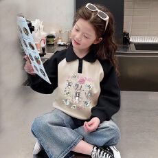 批发女<b class='q'>童装</b>洋气春秋款秋季潮2025<b class='q'>卫衣</b>新款秋装套头中大童上衣<b class='q'>女</b><b class='q'>童</b>