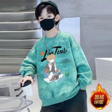 批发儿<b class='q'>童装男童</b>秋装卫衣2025春秋新款中大童男孩秋冬季扎染<b class='q'>长袖</b>上衣潮