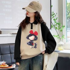 批发<b class='q'>女</b><b class='q'>童</b>卫衣秋冬款2025新款儿童圆领上衣炸街秋装大童初中生时髦衣服
