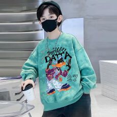 批发儿童装男童秋装卫衣2025春秋新款中大童男孩秋冬季扎染长袖上衣潮