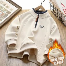 批发加绒加厚奥粒绒<b class='q'>卫衣</b>男<b class='q'>女</b>童<b class='q'>202</b>5<b class='q'>新</b>款秋冬保暖套头中大童潮酷上衣