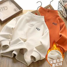 批发加绒加厚奥粒绒<b class='q'>卫衣</b>男<b class='q'>女</b>童<b class='q'>202</b>5<b class='q'>新</b>款秋冬保暖套头中大童潮酷上衣