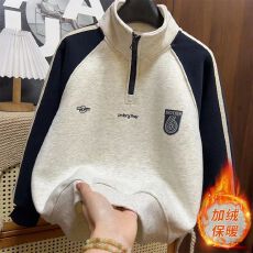 批发纯棉华棉加绒加厚奥粒绒<b class='q'>卫衣</b>男女童2025新款冬中大童潮酷上衣
