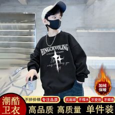 批发儿童<b class='q'>男童</b><b class='q'>卫衣</b>洋气春秋冬2025加绒<b class='q'>卫衣</b>新款潮流套头中大童百搭上衣