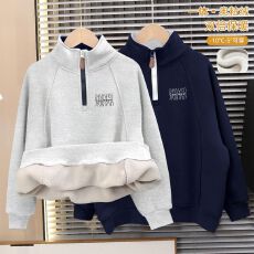 批发加绒加厚奥粒绒卫衣<b class='q'>男</b><b class='q'>女</b><b class='q'>童</b>2025新款秋冬保暖套头中大童潮酷上衣