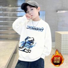 批发<b class='q'>童装</b>男童<b class='q'>长袖</b>圆领加绒卫衣秋冬2025新款中大童男孩韩版春秋上衣