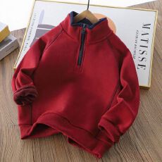 拜年服光版#不退不换#一件起批#半拉链高领奥粒绒保暖儿童卫衣