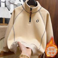 童装儿童加绒加厚奥粒绒卫衣男女童2025新款秋冬中大童潮酷上衣