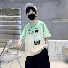 批发男童短袖夏季中大童2026新款<b class='q'>儿童</b>嘻哈扎染半袖夏装<b class='q'>衣服</b>男孩上衣潮