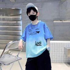 批发男童短袖夏季中大童2026新款<b class='q'>儿童</b>嘻哈扎染半袖夏装<b class='q'>衣服</b>男孩上衣潮